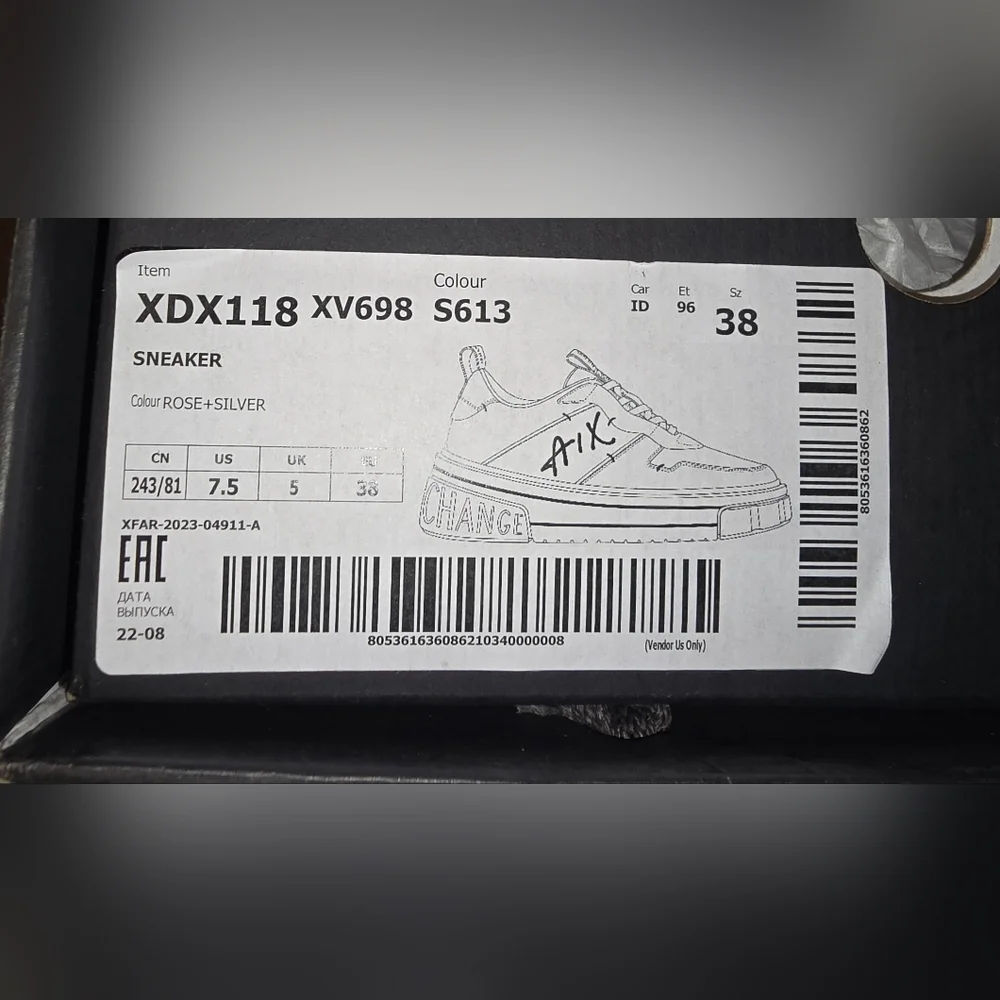 Armani Exchange Rose and Silver Sneakers - Picture 3 of 8